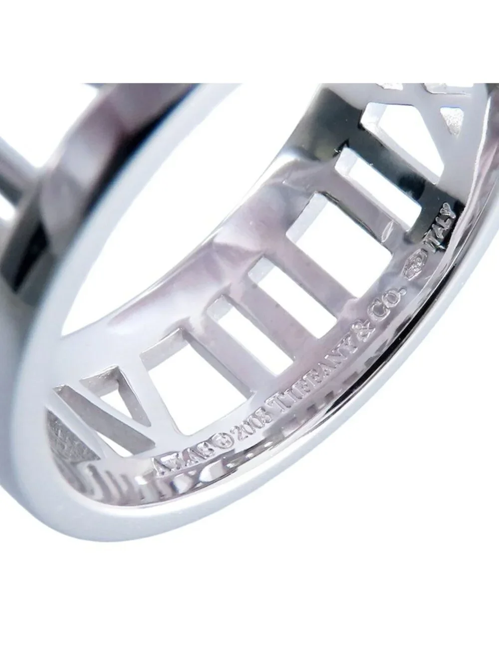 Tiffany & Co Open Atlas Ring White Gold 18K Diamond Ring
